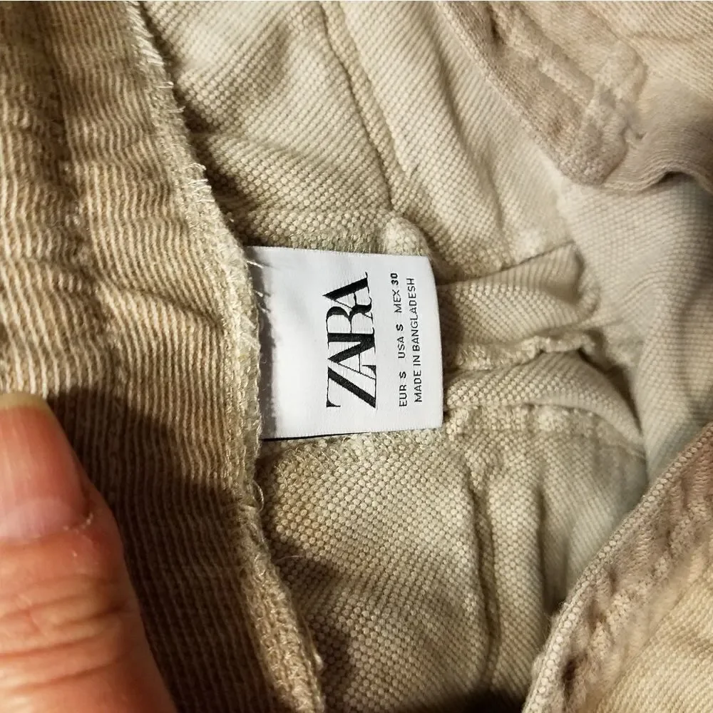 ZARA tan drawstring shorts size small